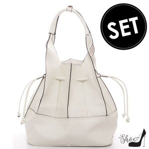 Geometric Fold Drawstring Handbag & Pouch Set